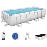bestwaydeut Power Steel Frame Pool Set 488 x 244 x 122 cm inkl. Sandfilteranlage