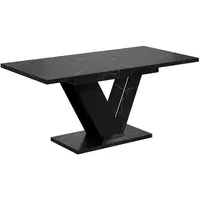 Altdecor Esstisch Schwarz, Schwarz, Holzwerkstoff, Rechteckig,Rechteckig, Bodenplatte, 80x75x120 cm,