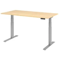 Schreibtisch höhenverstellbar 1600x800x700 Platte Ahorn