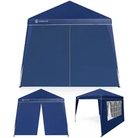 CASARIA Faltpavillon Capri Blau 3x3m inkl 2 Seitenwänden UV-Schutz