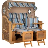 Mr. Deko Strandkorb Düne Grande Bullauge Teak PE Banana Dessin 580