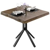 GGMMÖBEL PE | Bistrotisch Baumkante | B:T:H 60 x 60 x 77 cm | Walnuß / Schwarz | Quadratisch