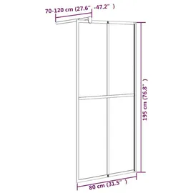 vidaXL Duschwand Walk-In-Dusche 80 x 195 cm Dunkles Sicherheitsglas