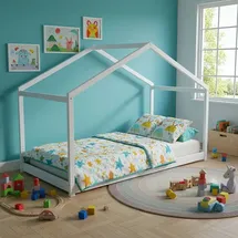 Weber Industries HAUSBETT Koala MIT LATTENROST/ Kinderbett 90x190 - Weiß