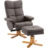 Homcom Relaxsessel Kunstleder 80 x 99 x 86 cm Braun mit Hocker