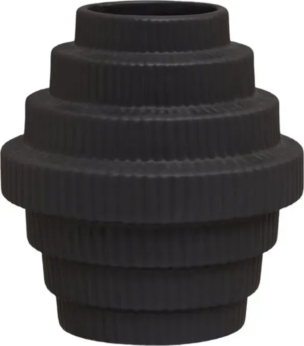 Premier Housewares Leichte schwarze kleine Vase, vielseitig und stilvoll, Keramikblumen vase mit modernem Design
