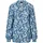 GOLDNER Moderne Rüschenbluse mit Stehkragen Blau 40