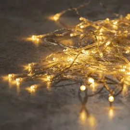self import agencies LED-Lichterkette, 24 LEDs, warmweiß, Batteriebetrieb, IP44, Timer, transp.