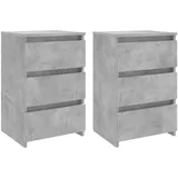 vidaXL Nachttische 2 Stk Betongrau 40x35x62,5 cm Holzwerkstoff