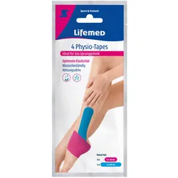 4 Lifemed Physio-Tapes farbig sortiert Sprunggelenk 2 Größen