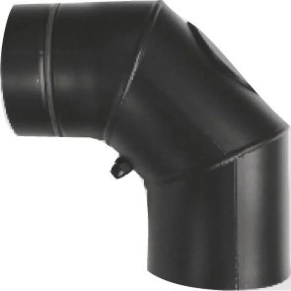 Wodtke Rauchrohrbogen 2 mm Stahlblech, Durchmesser 100 mm, 90°, schwarz