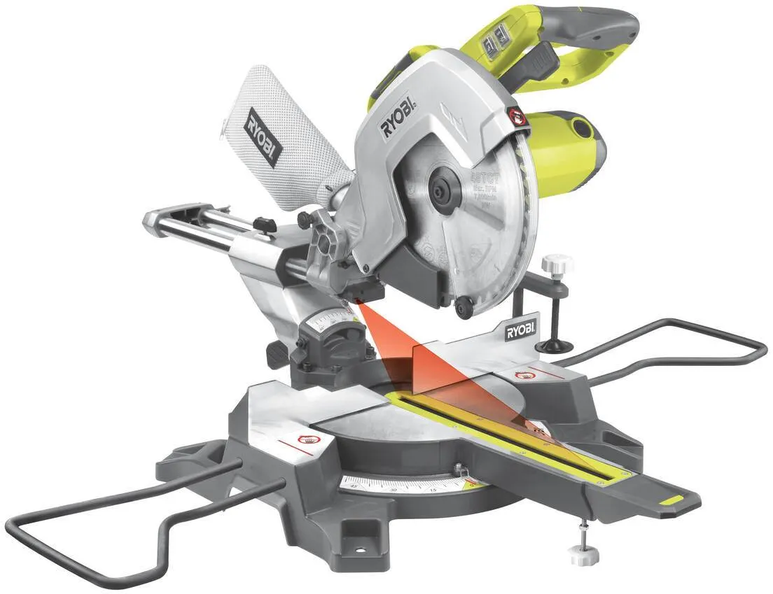 Ryobi Kapp- & Gehrungssäge EMS305RG, 2200 W, Sägeblattdurchmesser 305 mm, bis 90°, mit Zugfunktion