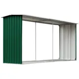 vidaXL Brennholzlager Verzinkter Stahl 330 x 92 x 153 cm Grün