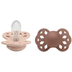 BIBS Schnuller Infinity Blush & Woodchuck - Silikon symmetrisch 0-6m (2er)