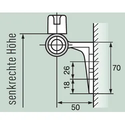 Zarges Leichtmetall-Halter mit Endanschlag rechts