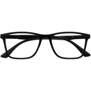 OPULIZE NYX Blaulichtfilter Lesebrille für Damen Herren - Blendfreie UV400-Schutz Federscharnier Anti-Müdigkeit - Rechteckiger Rahmen - Schwarz - + 2,00