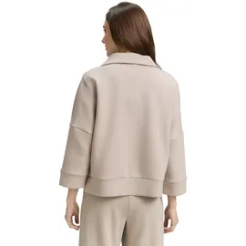 Tom Tailor "Boxy", Damen, Gr. XXL, soft taupe grau, Sweatware, Obermaterial: 51% Polyester, 42% Viskose, 7% Elasthan, unifarben, regular fit normal, ohne Ausschnitt, Bündchen, Sweatjacken Sweatjacke, mit Taschen