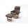 InnoSeat Relaxsessel CALGARY XXL Leder 97 x 110 x 97 cm Braun mit Hocker