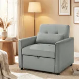 3-in-1 Schlafsessel, Ausziehbarer Sofa-bett Sessel Mit Verstellbarer Rückenlehne, Grau