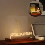 YuanDian Vinyl-Schallplattenständer, beleuchteter Displayhalter für Schallplatten, Holz-Acryl-Halter mit warmem Licht für Album-Display-Aufbewahrung, Heimschreibtisch-Dekor für Musikliebhaber
