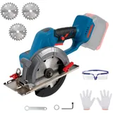 6'' Mini Kreissäge, Handkreissäge kompatibel mit Makita 18 V Akku mit 3 Sägeblättern (150mm), 12000RM/min Mini Akku Kreissäge Bürstenlose Säge mit Einstellbarer Schnittwinkel & Tiefe für Holz (6 inch)