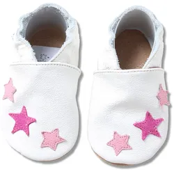 Lauflernschuhe weiß mit pinken Sternchen 24/25 (2 - 21⁄2 Jahre) Lauflernsohle