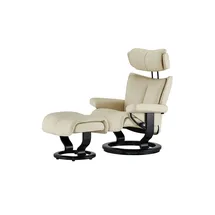 Stressless Relaxsessel mit Hocker Leder Magic S ¦ creme ¦ Maße (cm): B: 77 H: 108 T: 76.0
