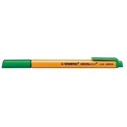 STABILO GREENpoint Faserschreiber, 0,8mm, robuste breite Spitze, geringe Stiftlänge und Clip, grün