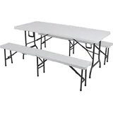 Garden Pleasure Sitzgruppe Mufaro, dunkelgrau Kunststoff, Metall, 3-teilig