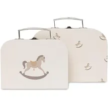 jollein Spielkoffer Set - Nostalgic Ride - 2er Pack - 1 Größeren Koffer, 1 Kleineren Koffer - Schaukelpferden