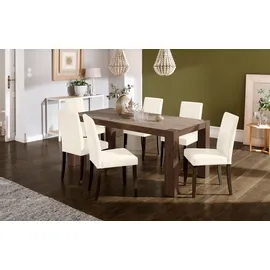 Home Affaire Essgruppe »Livara«, (Set, 7 tlg.), bestehend aus 6 Lucca Stühlen und dem Mary Esstisch,