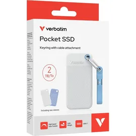 Verbatim Pocket SSD 2 TB USB 3.2 Gen2 Weiß/Hellblau 32321