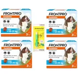 FRONTPRO Kautabletten für Hunde 10-25 kg 12-Monats-Set zum Schutz gegen Zecken und Flöhe mit Zeckenzange: Schützt bis zu 12 Monate