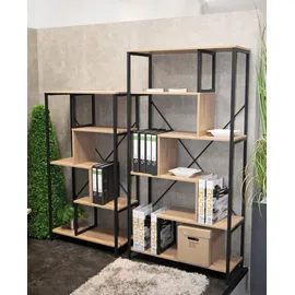 Haku-Möbel Bücherregal 84 x 35 x 163 cm Schwarz