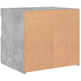 vidaXL Nachttische mit LED-Leuchten 2 Stk. Betongrau 50x40x45 cm