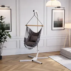 QLS Hängesessel Boho-Stil grau
