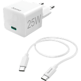 Hama Schnellladegerät mit Ladekabel USB-C Mini-Ladegerät PD 25W 1.5m weiß (201624)