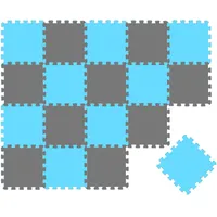 LittleTom Baby & Kinder Puzzlematte 30 x 30 cm 18 Stück Grau & Hellblau