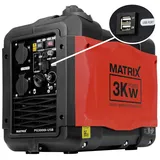 MATRIX Inverter Notstromaggregat Stromerzeuger Benzin 3300W PG3000i-USB 149cm3