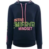 Zwilling Zwillingsherz Sweatshirt mit "Positive Energy Mindset"-Aufstick in Neonfarben blau LXL