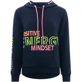 Zwilling Zwillingsherz Sweatshirt mit "Positive Energy Mindset"-Aufstick in Neonfarben blau LXL