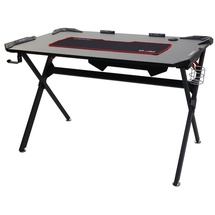 MCW Schreibtisch MCW-F11, Computertisch Jugend-Schreibtisch, Gaming 120x75cm MVG schwarz
