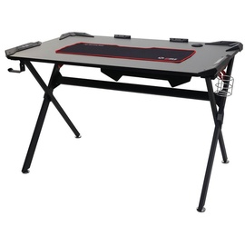 MCW Schreibtisch MCW-F11, Computertisch Jugend-Schreibtisch, Gaming 120x75cm MVG schwarz