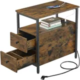 Relaxdays Relaxdays, Beistelltisch mit Steckdosen