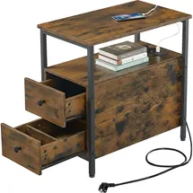 Relaxdays Relaxdays, Beistelltisch mit Steckdosen