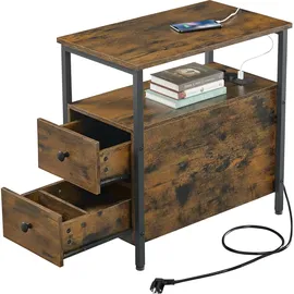 Relaxdays Relaxdays, Beistelltisch mit Steckdosen