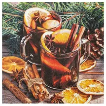 Home fashion 20 Servietten Gl?hwein frisch zubereitet | Getr?nk | Zimt | Orangen | Winter | Weihnachten | Tischdeko | Decoupage | Serviettentechnik 33x33cm