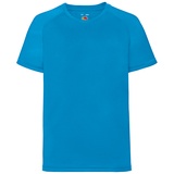 Fruit of the Loom Performance T Kids Kinder T-Shirt Sport Shirt Fitness NEU, azurblau, 104