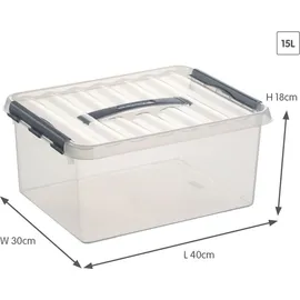 SUNWARE Q-Line Aufbewahrungsbox 40 x 30 x 18 cm 6-tlg. transparent/silber