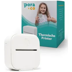 Pora&Co Mini-Fotodrucker für Smartphone, weiß